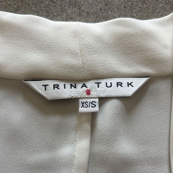 Trina Turk Cream Drape Blouse - Picture 2 of 7